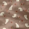 Printed Double Gauze KIZOU Mocha / White
